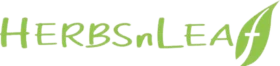 A cropped graphic of the light green Herbsnleaf logo with a transparent background.